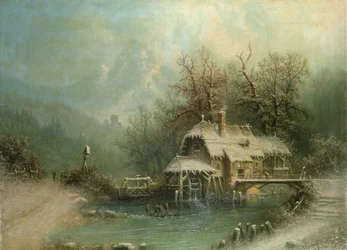 Figuren an einer Wassermühle